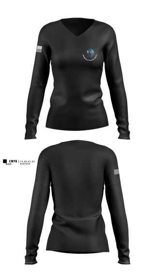 Womens Long Sleeve Vneck Shirt, UFO Recovery Response Unit  2-1, , Teamtime, Team time, sublimation, custom sports apparel, team uniforms, spirit wear, spiritwear, sports uniforms, custom shirts, team store, custom team store, fundraiser sports, apparel fundraiser