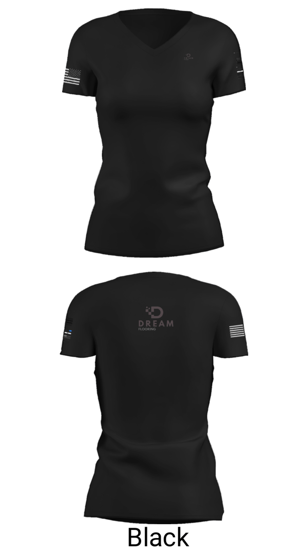 Womens Short Sleeve Vneck Shirt, Dream Flooring, , Teamtime, Team time, sublimation, custom sports apparel, team uniforms, spirit wear, spiritwear, sports uniforms, custom shirts, team store, custom team store, fundraiser sports, apparel fundraiser