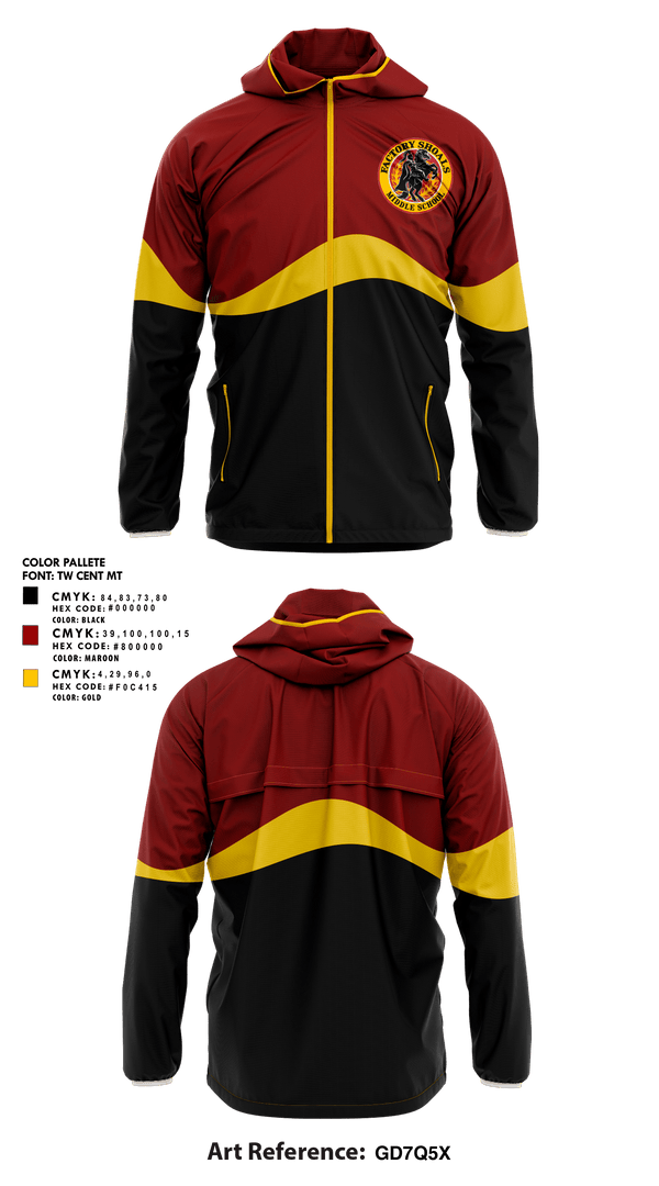 Windbreaker, Factory Shoals Knights, Track & Field, Teamtime, Team time, sublimation, custom sports apparel, team uniforms, spirit wear, spiritwear, sports uniforms, custom shirts, team store, custom team store, fundraiser sports, apparel fundraiser