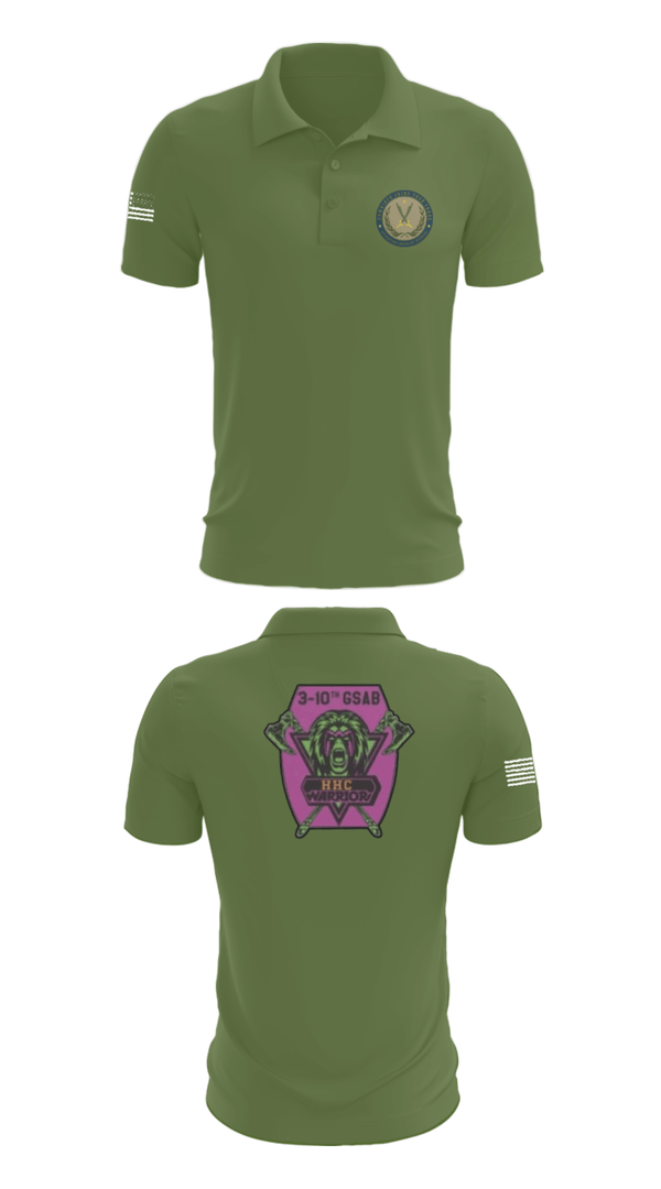 Short Sleeve Performance Polo, 3-10 GSAB, Army, Teamtime, Team time, sublimation, custom sports apparel, team uniforms, spirit wear, spiritwear, sports uniforms, custom shirts, team store, custom team store, fundraiser sports, apparel fundraiser