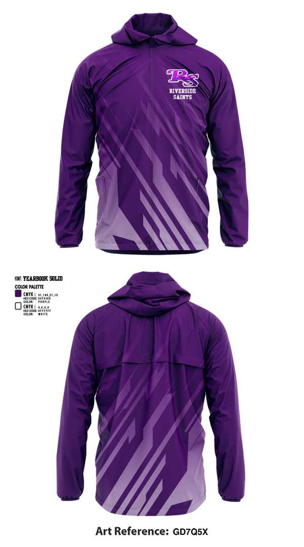 Windbreaker, Riverside Saints, Track & Field, Teamtime, Team time, sublimation, custom sports apparel, team uniforms, spirit wear, spiritwear, sports uniforms, custom shirts, team store, custom team store, fundraiser sports, apparel fundraiser