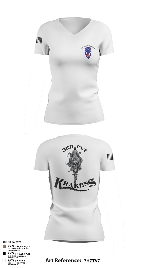 Womens Short Sleeve Vneck Shirt, 3RD PLT95TH CBRN3rd plt, Army, Teamtime, Team time, sublimation, custom sports apparel, team uniforms, spirit wear, spiritwear, sports uniforms, custom shirts, team store, custom team store, fundraiser sports, apparel fundraiser