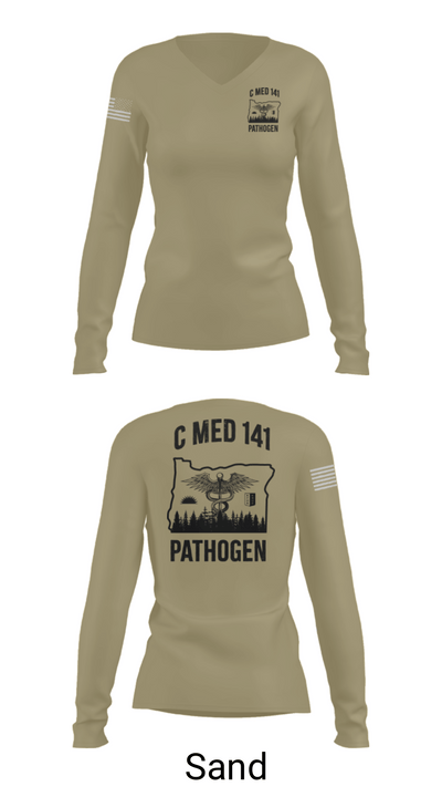 C MED 141 64606356 Women's Long Sleeve V-neck Shirt - 92