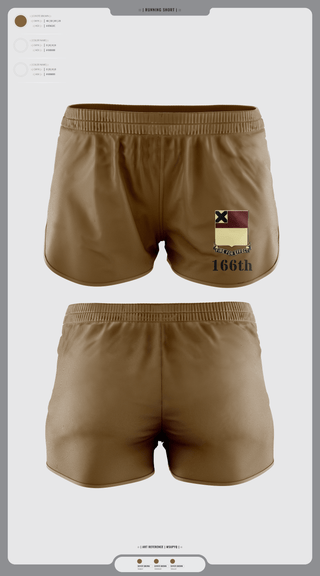 Womens Shorts, HHD 166th Regiment, Army, Teamtime, Team time, sublimation, custom sports apparel, team uniforms, spirit wear, spiritwear, sports uniforms, custom shirts, team store, custom team store, fundraiser sports, apparel fundraiser