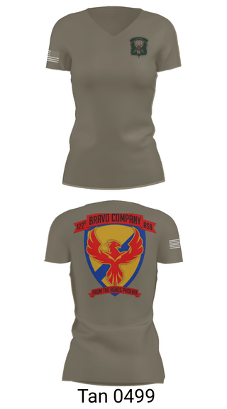 Womens Short Sleeve Vneck Shirt, B-Co 122 ASB, Army, Teamtime, Team time, sublimation, custom sports apparel, team uniforms, spirit wear, spiritwear, sports uniforms, custom shirts, team store, custom team store, fundraiser sports, apparel fundraiser