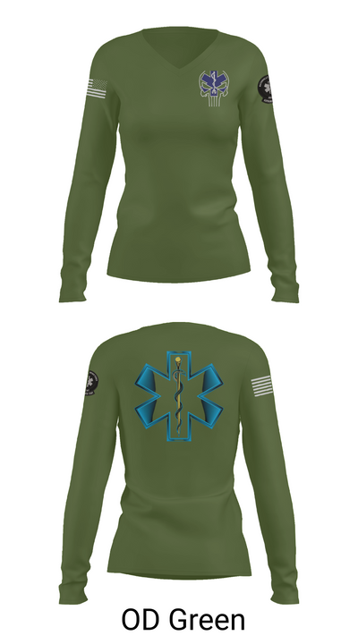 700 37457336 Women's Long Sleeve V-neck Shirt - 57