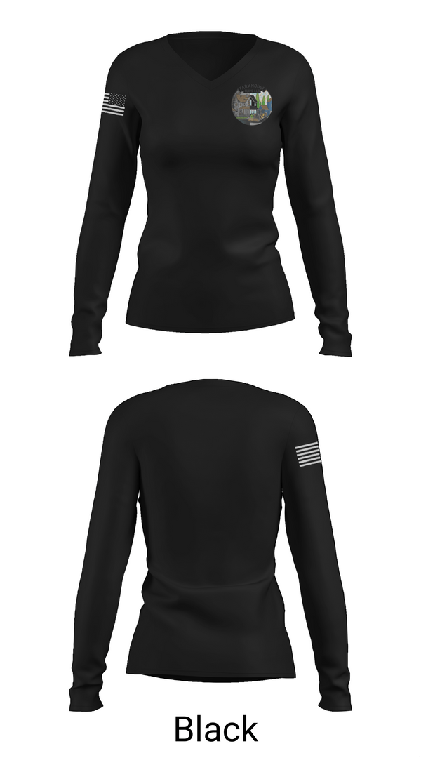 Womens Long Sleeve Vneck Shirt, Farmhouse flips, , Teamtime, Team time, sublimation, custom sports apparel, team uniforms, spirit wear, spiritwear, sports uniforms, custom shirts, team store, custom team store, fundraiser sports, apparel fundraiser