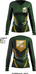 Grossmont College Softball 7562303 Women's Long Sleeve V-neck Shirt - 1