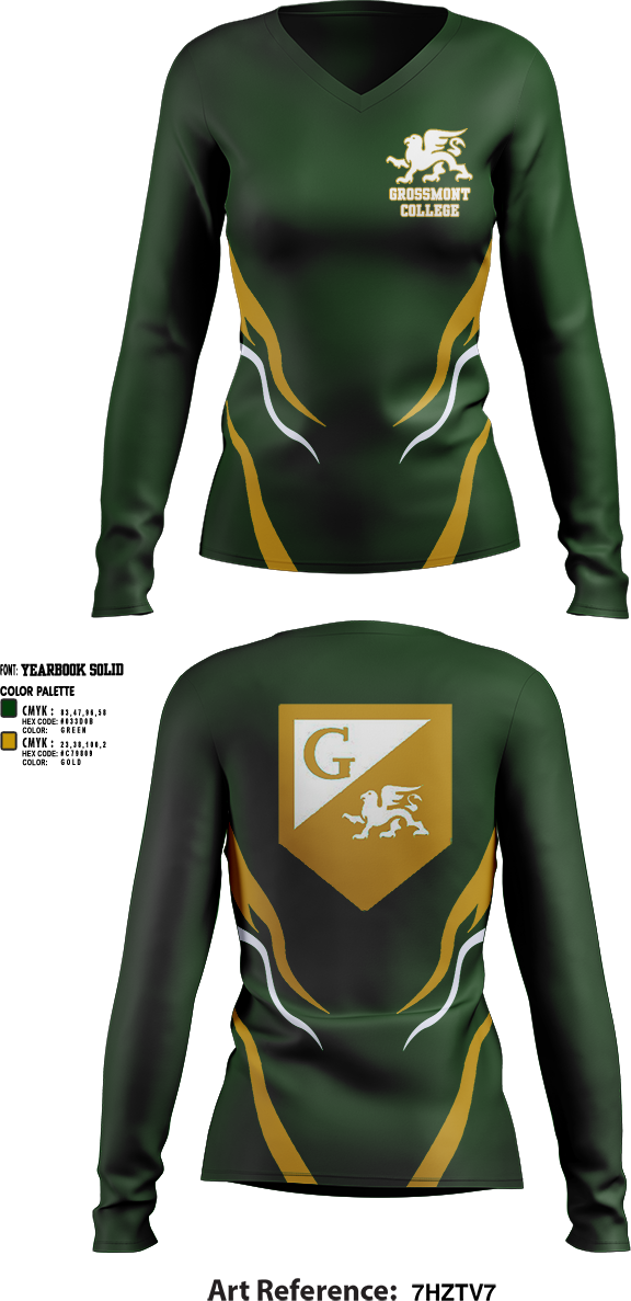 Womens Long Sleeve Vneck Shirt, Grossmont College Softball, Softball, Teamtime, Team time, sublimation, custom sports apparel, team uniforms, spirit wear, spiritwear, sports uniforms, custom shirts, team store, custom team store, fundraiser sports, apparel fundraiser