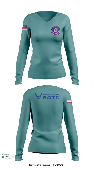 Womens Long Sleeve Vneck Shirt, Detachment 035, Air Force, Teamtime, Team time, sublimation, custom sports apparel, team uniforms, spirit wear, spiritwear, sports uniforms, custom shirts, team store, custom team store, fundraiser sports, apparel fundraiser