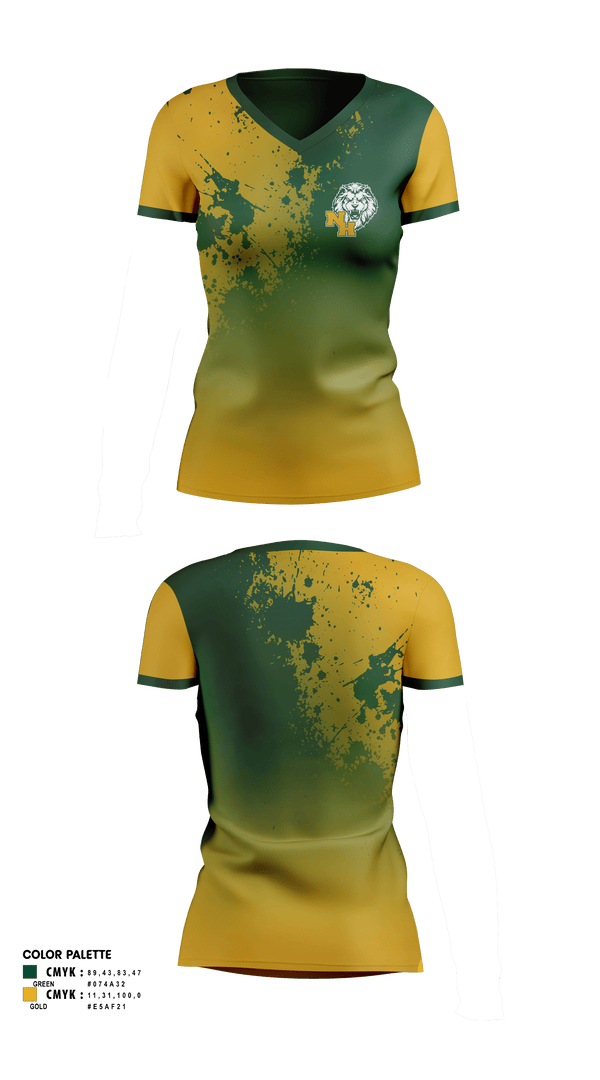 Womens Short Sleeve Vneck Shirt, North Hunterdon High School, Spirit Store, Teamtime, Team time, sublimation, custom sports apparel, team uniforms, spirit wear, spiritwear, sports uniforms, custom shirts, team store, custom team store, fundraiser sports, apparel fundraiser