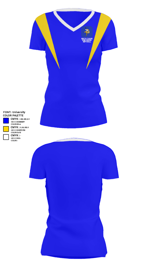 Women's Short Sleeve Vneck Shirt, South Tahoe High School Softball, Softball, Teamtime, Team time, sublimation, custom sports apparel, team uniforms, spirit wear, spiritwear, sports uniforms, custom shirts, team store, custom team store, fundraiser sports, apparel fundraiser