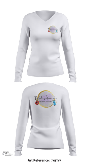 Womens Long Sleeve Vneck Shirt, The Sober Bartender, , Teamtime, Team time, sublimation, custom sports apparel, team uniforms, spirit wear, spiritwear, sports uniforms, custom shirts, team store, custom team store, fundraiser sports, apparel fundraiser