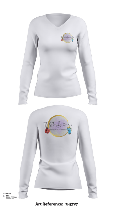The Sober Bartender 25073901 Women's Long Sleeve V-neck Shirt - 103