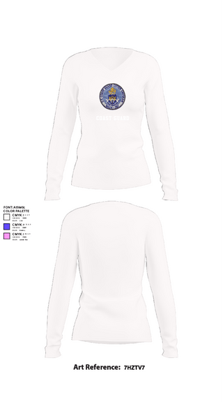 Women's Long Sleeve Vneck Shirt, USCGC Dexter, Coast Guard, Teamtime, Team time, sublimation, custom sports apparel, team uniforms, spirit wear, spiritwear, sports uniforms, custom shirts, team store, custom team store, fundraiser sports, apparel fundraiser