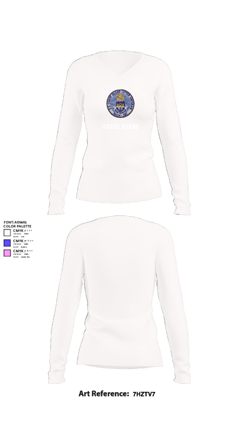 Women's Long Sleeve Vneck Shirt, USCGC Dexter, Coast Guard, Teamtime, Team time, sublimation, custom sports apparel, team uniforms, spirit wear, spiritwear, sports uniforms, custom shirts, team store, custom team store, fundraiser sports, apparel fundraiser