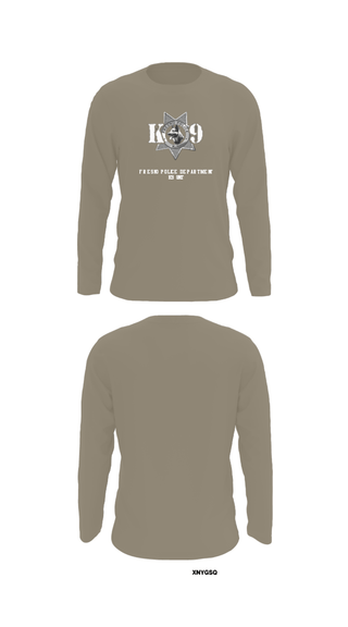Long Sleeve Performance Shirt, Fresno Police Department K9 Unit, Police, Teamtime, Team time, sublimation, custom sports apparel, team uniforms, spirit wear, spiritwear, sports uniforms, custom shirts, team store, custom team store, fundraiser sports, apparel fundraiser