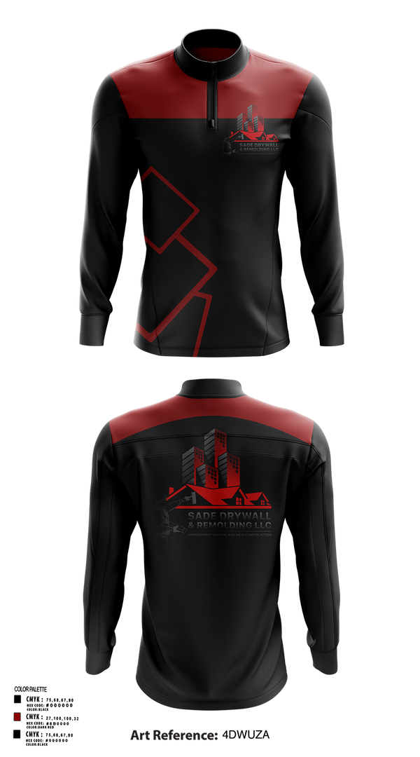 Quarter Zip Jacket, Sadedrywall & remolding llc, , Teamtime, Team time, sublimation, custom sports apparel, team uniforms, spirit wear, spiritwear, sports uniforms, custom shirts, team store, custom team store, fundraiser sports, apparel fundraiser