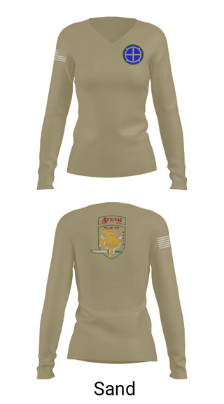 Womens Long Sleeve Vneck Shirt, A co 935th ASB 3rd Platoon, National Guard, Teamtime, Team time, sublimation, custom sports apparel, team uniforms, spirit wear, spiritwear, sports uniforms, custom shirts, team store, custom team store, fundraiser sports, apparel fundraiser
