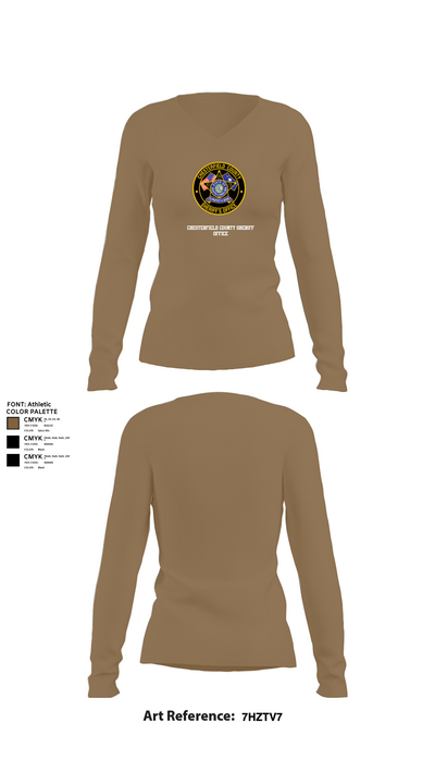 Chesterfield County Sheriff Office 79473922 Women's Long Sleeve V-neck Shirt -1 2