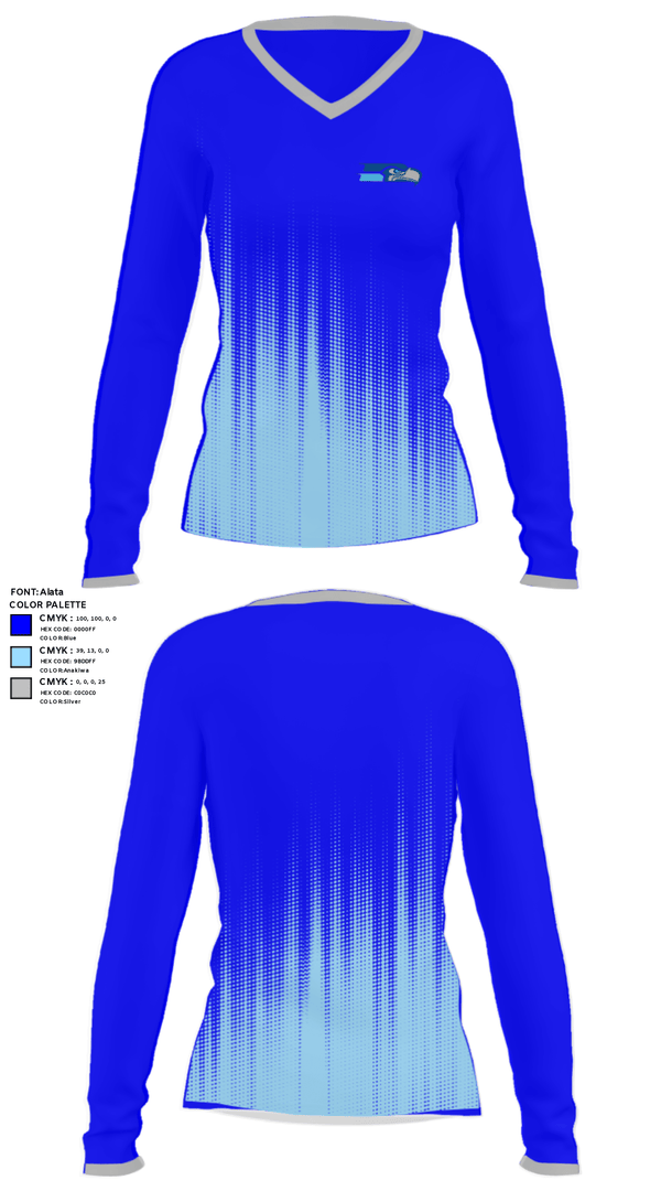 Women's Long Sleeve Vneck Shirt, South River High School Tennis, Tennis, Teamtime, Team time, sublimation, custom sports apparel, team uniforms, spirit wear, spiritwear, sports uniforms, custom shirts, team store, custom team store, fundraiser sports, apparel fundraiser