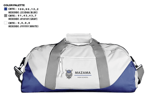 Duffle Bag, Mazama High School Golf, Golf, Teamtime, Team time, sublimation, custom sports apparel, team uniforms, spirit wear, spiritwear, sports uniforms, custom shirts, team store, custom team store, fundraiser sports, apparel fundraiser
