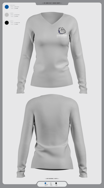 Steam Academy at McCluer South Berkeley 57920601 Women's Long Sleeve V-neck Shirt - 2