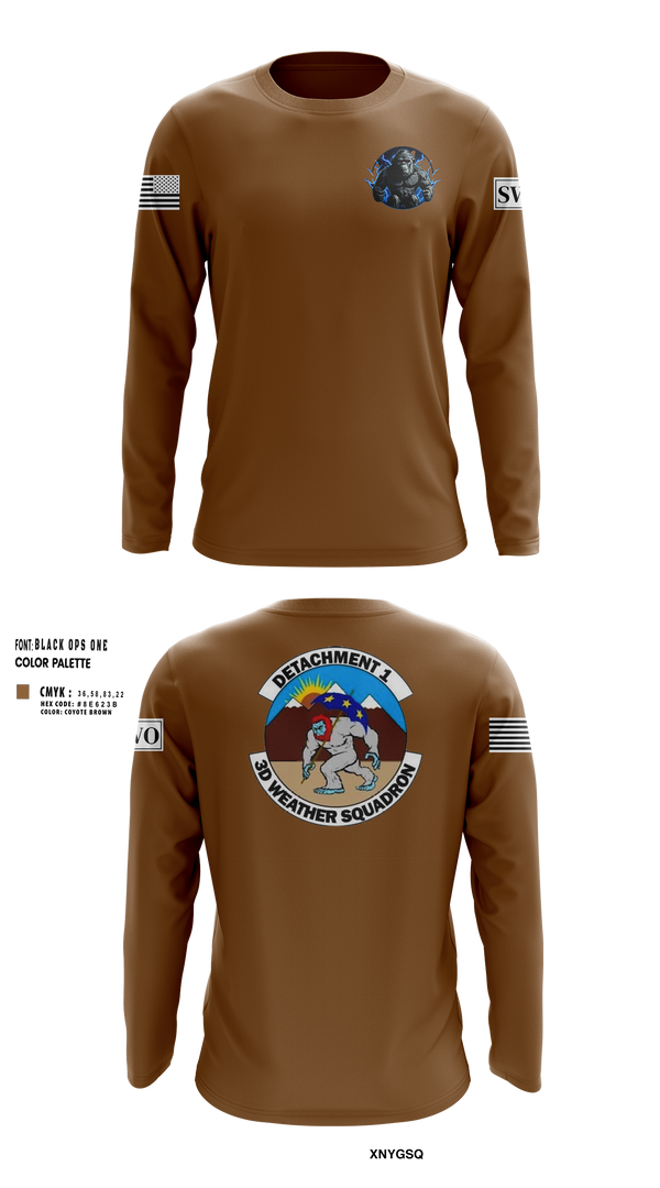 Long Sleeve Performance Shirt, Detachment 1, 3rd Combat wx Sqd, Air Force, Teamtime, Team time, sublimation, custom sports apparel, team uniforms, spirit wear, spiritwear, sports uniforms, custom shirts, team store, custom team store, fundraiser sports, apparel fundraiser