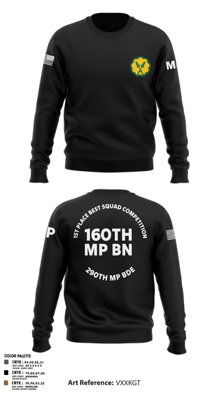 Crew Neck Sweatshirt, 160th mp bn, Army, Teamtime, Team time, sublimation, custom sports apparel, team uniforms, spirit wear, spiritwear, sports uniforms, custom shirts, team store, custom team store, fundraiser sports, apparel fundraiser