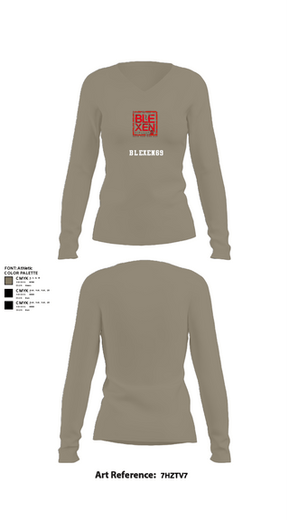 Women's Long Sleeve Vneck Shirt, Blexen69, , Teamtime, Team time, sublimation, custom sports apparel, team uniforms, spirit wear, spiritwear, sports uniforms, custom shirts, team store, custom team store, fundraiser sports, apparel fundraiser