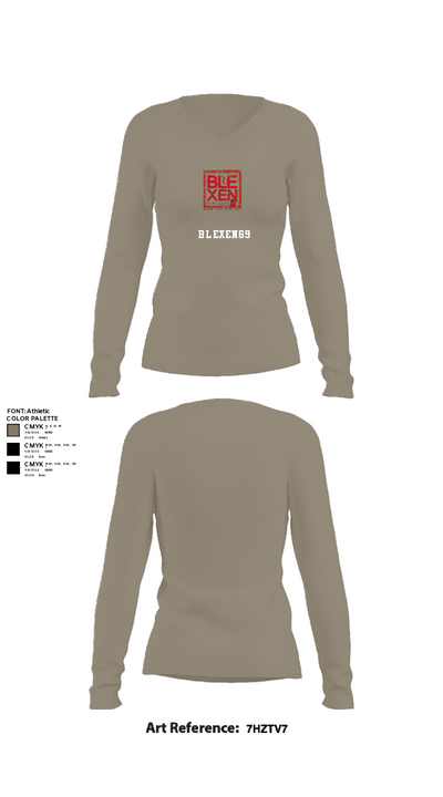 Blexen69 70949360 Women's Long Sleeve V-neck Shirt - 62
