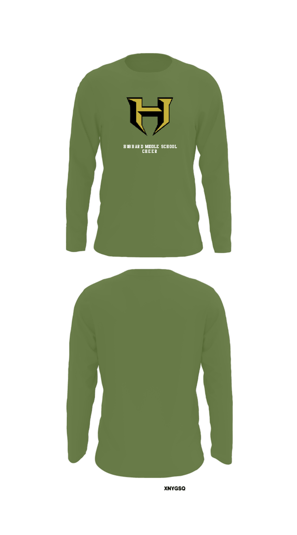 Long Sleeve Performance Shirt, Hubbard Middle School Cheer, Cheer, Teamtime, Team time, sublimation, custom sports apparel, team uniforms, spirit wear, spiritwear, sports uniforms, custom shirts, team store, custom team store, fundraiser sports, apparel fundraiser