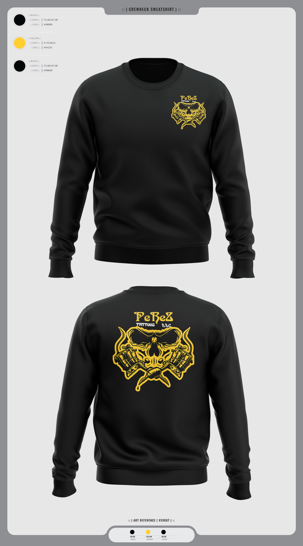 Crew Neck Sweatshirt, PeReZ Tattoos, , Teamtime, Team time, sublimation, custom sports apparel, team uniforms, spirit wear, spiritwear, sports uniforms, custom shirts, team store, custom team store, fundraiser sports, apparel fundraiser