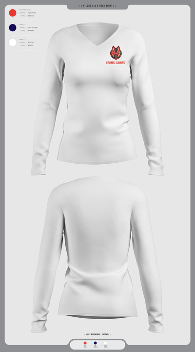 Atomic gaming and 90675197 Women's Long Sleeve V-neck Shirt - 3