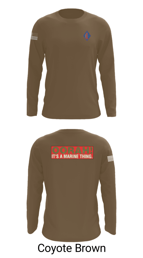 Long Sleeve Performance Shirt, 1st Marine Regiment, Marines, Teamtime, Team time, sublimation, custom sports apparel, team uniforms, spirit wear, spiritwear, sports uniforms, custom shirts, team store, custom team store, fundraiser sports, apparel fundraiser