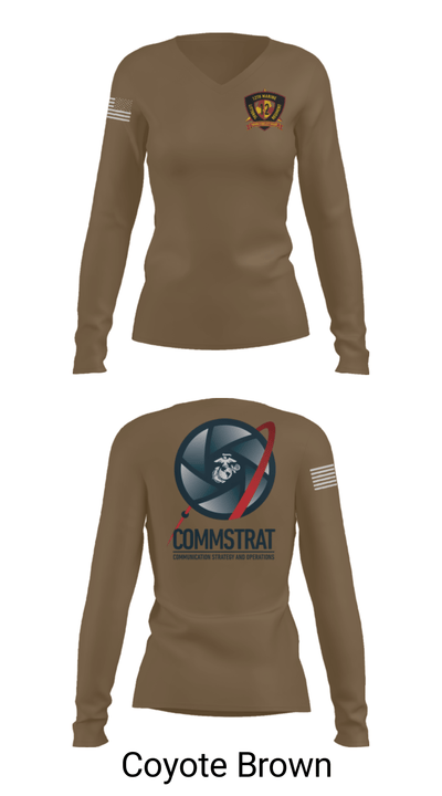 12th MLR COMMSTRAT 81672538 Women's Long Sleeve V-neck Shirt - 17