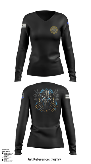 Womens Long Sleeve Vneck Shirt 1, , Police, Teamtime, Team time, sublimation, custom sports apparel, team uniforms, spirit wear, spiritwear, sports uniforms, custom shirts, team store, custom team store, fundraiser sports, apparel fundraiser