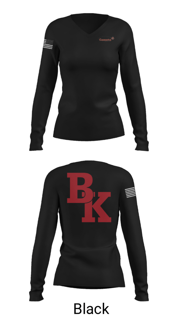 Women's Long Sleeve Vneck Shirt, Bishop Kelley High School Tennis, Tennis, Teamtime, Team time, sublimation, custom sports apparel, team uniforms, spirit wear, spiritwear, sports uniforms, custom shirts, team store, custom team store, fundraiser sports, apparel fundraiser