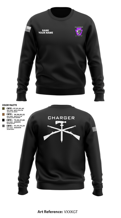 Charger Co. / 2-112th Infantry Battalion 37738588 Crew Neck Sweatshirt - 32