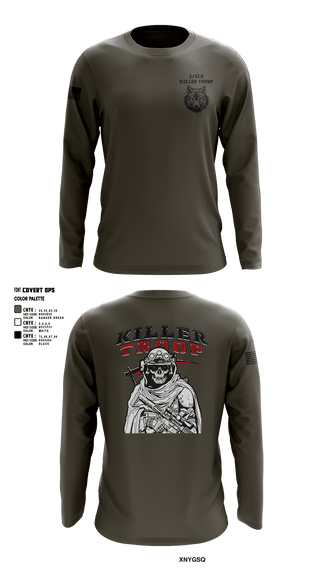 Long Sleeve Performance Shirt, 3/2CR Killer Troop, Army, Teamtime, Team time, sublimation, custom sports apparel, team uniforms, spirit wear, spiritwear, sports uniforms, custom shirts, team store, custom team store, fundraiser sports, apparel fundraiser
