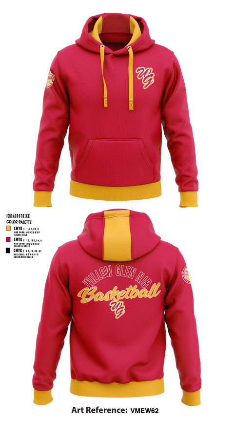 Hoodie, Willow Glen NJB Basketball, Men's Basketball, Teamtime, Team time, sublimation, custom sports apparel, team uniforms, spirit wear, spiritwear, sports uniforms, custom shirts, team store, custom team store, fundraiser sports, apparel fundraiser