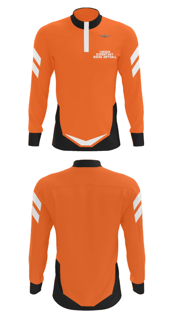 Quarter Zip Jacket, Lincoln Elementary School Softball, Softball, Teamtime, Team time, sublimation, custom sports apparel, team uniforms, spirit wear, spiritwear, sports uniforms, custom shirts, team store, custom team store, fundraiser sports, apparel fundraiser