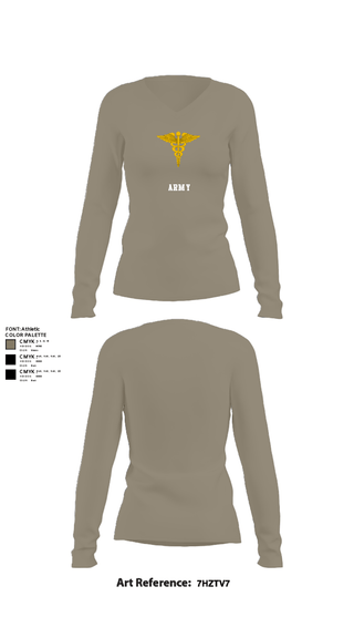Women's Long Sleeve Vneck Shirt, Physical Therapy, Army, Teamtime, Team time, sublimation, custom sports apparel, team uniforms, spirit wear, spiritwear, sports uniforms, custom shirts, team store, custom team store, fundraiser sports, apparel fundraiser