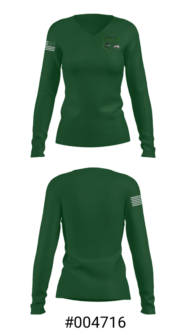 Women's Long Sleeve Vneck Shirt, Zionsville Middle School Track, Track & Field, Teamtime, Team time, sublimation, custom sports apparel, team uniforms, spirit wear, spiritwear, sports uniforms, custom shirts, team store, custom team store, fundraiser sports, apparel fundraiser