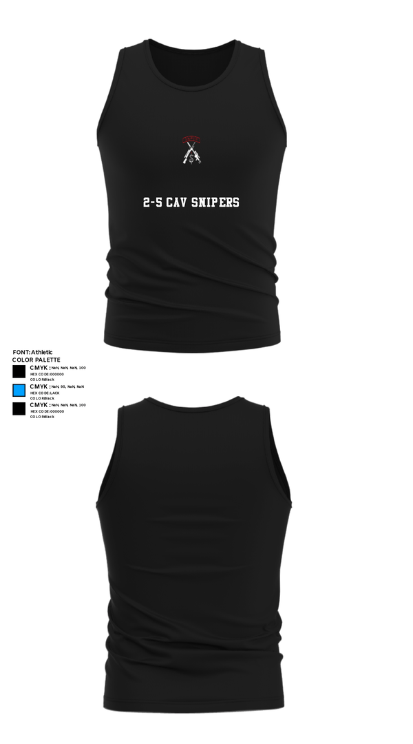 Tank Top, 2-5 CAV Snipers, Army, Teamtime, Team time, sublimation, custom sports apparel, team uniforms, spirit wear, spiritwear, sports uniforms, custom shirts, team store, custom team store, fundraiser sports, apparel fundraiser