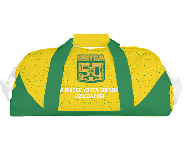 Duffle Bag, San Mateo Youth Softball Association, Softball, Teamtime, Team time, sublimation, custom sports apparel, team uniforms, spirit wear, spiritwear, sports uniforms, custom shirts, team store, custom team store, fundraiser sports, apparel fundraiser