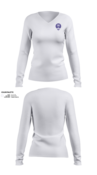 Lucky Palm Lighting 2712167 Women's Long Sleeve V-neck Shirt - 3