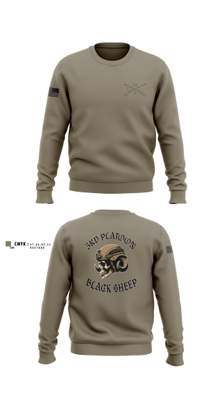 Crew Neck Sweatshirt, 3rd PLT black sheep, Army, Teamtime, Team time, sublimation, custom sports apparel, team uniforms, spirit wear, spiritwear, sports uniforms, custom shirts, team store, custom team store, fundraiser sports, apparel fundraiser