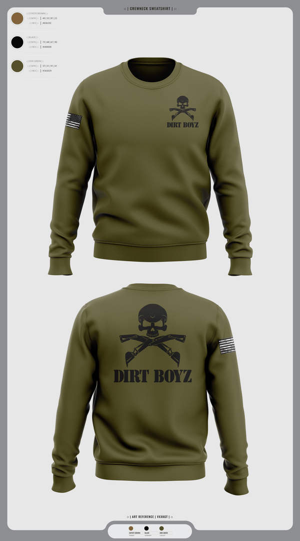 Crew Neck Sweatshirt, Dirt boyz, Air Force, Teamtime, Team time, sublimation, custom sports apparel, team uniforms, spirit wear, spiritwear, sports uniforms, custom shirts, team store, custom team store, fundraiser sports, apparel fundraiser