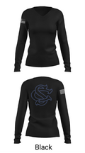 Spring Creek High School Basketball 45989238 Women's Long Sleeve V-neck Shirt -1 35